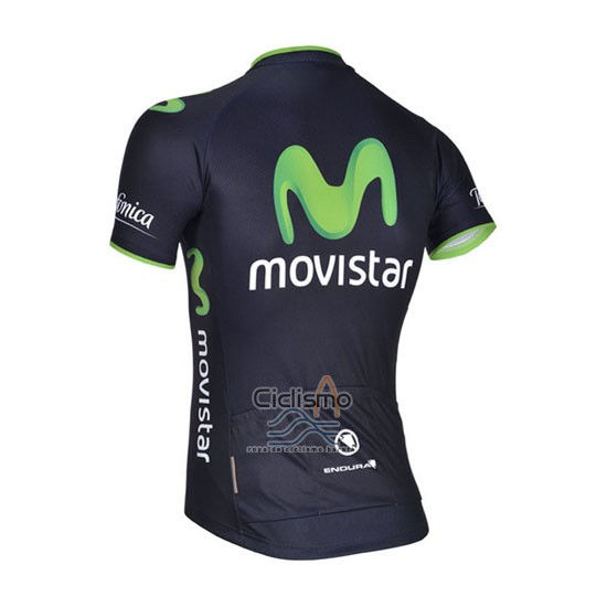 Movistar Ropa Ciclismo Culotte Corto 2014 Mangas Cortas Negro